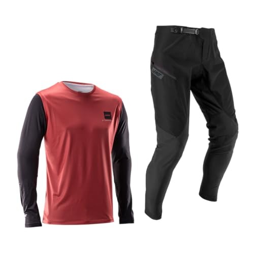 [LT-5026061135] KIT LEATT PANTALON + JERSEY MTB GRAVITY 1.0 JUNIOR DUSTY RED